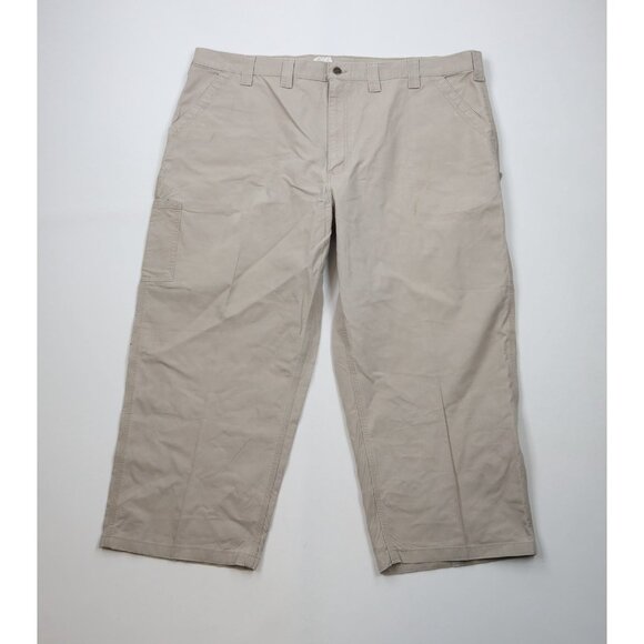 Vintage Y2K Carhartt Mens 48x26 Distressed Original Fit Wide Leg Pants Beige Tan